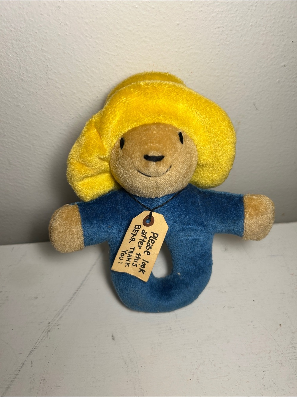 Vintage Paddington Bear Rattle Plush